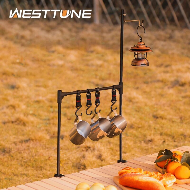 Camping Outdoor Cooking Table - WESTTUNE Outdoor Desktop Storage Rack Kemping
