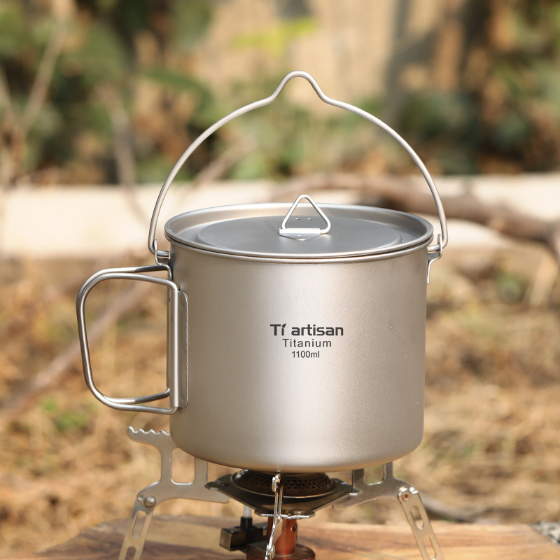 Camping Cooking Handle - Tiartisan Tytanowy Garnek Kempingowy 1.1L Zestaw