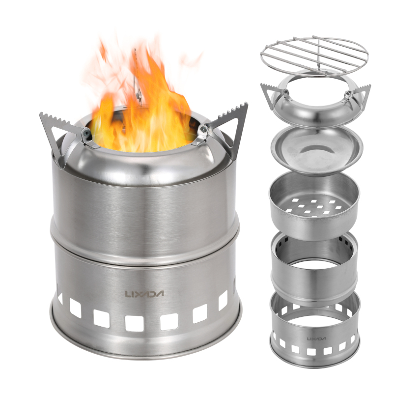 Camping Cooking Alcohol - Lixada Piec na drewno ze stali
