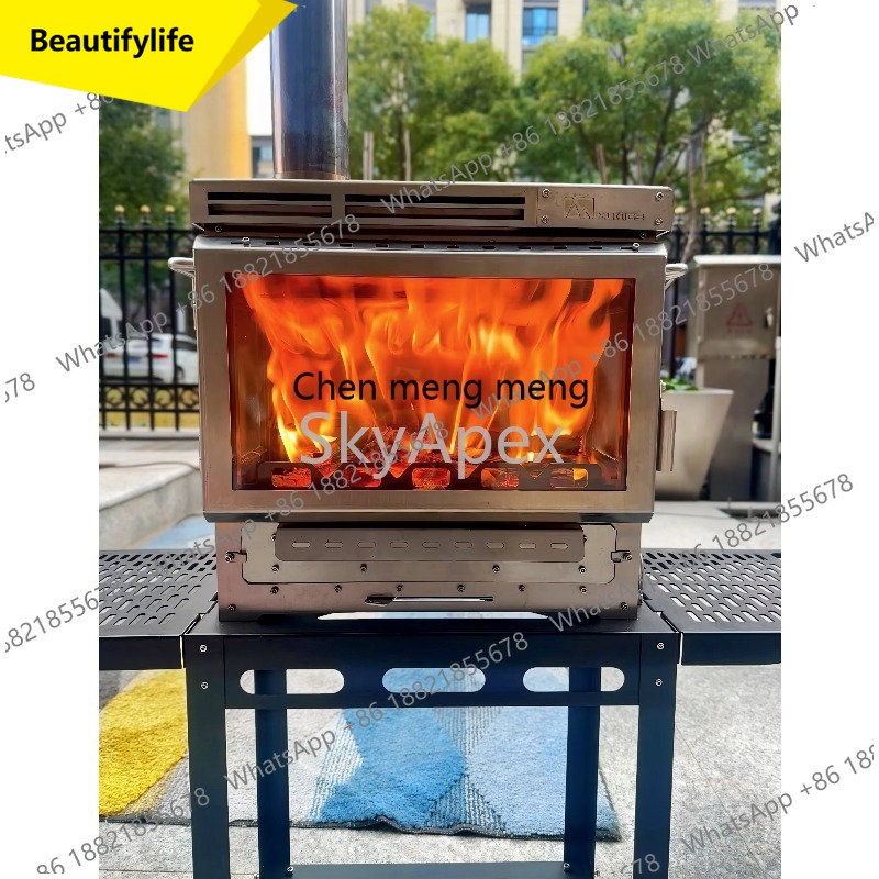 Camping Cooking Materials - A55 Wytrzymała, nierdzewna kuchenka na drewno