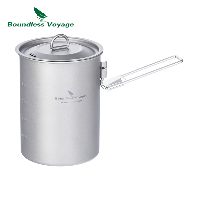 Camping Cooking Handle - Boundless Voyage 900ml Titanium Pot Cup