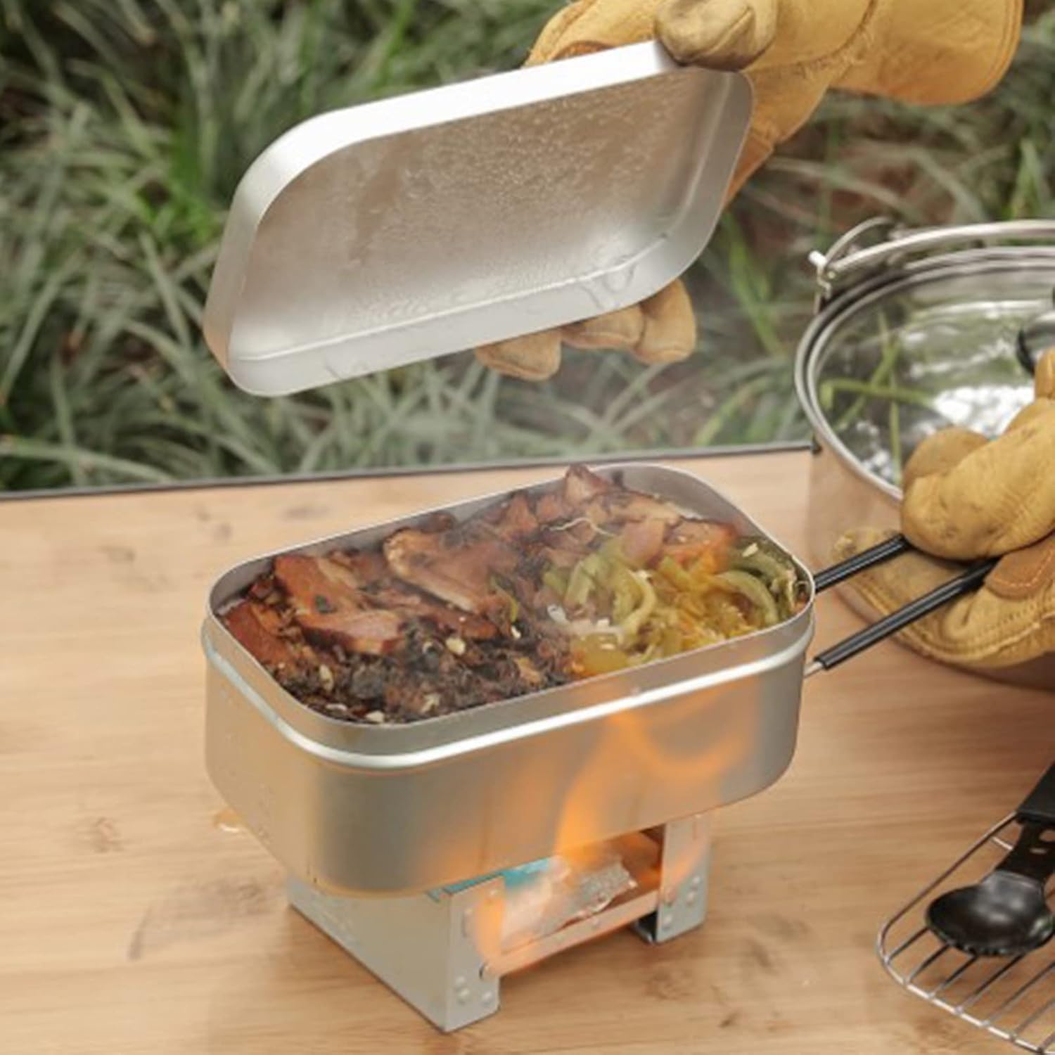 Camping Cooking Box - Składany uchwyt na pudełko Bento, pojemnik