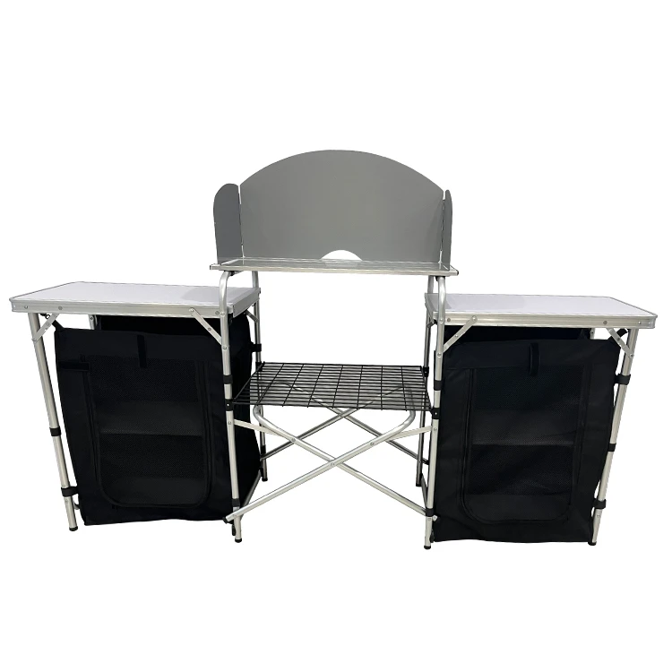 Camping Outdoor Cooking Table - Przenośny aluminiowy składany stół kuchenny do