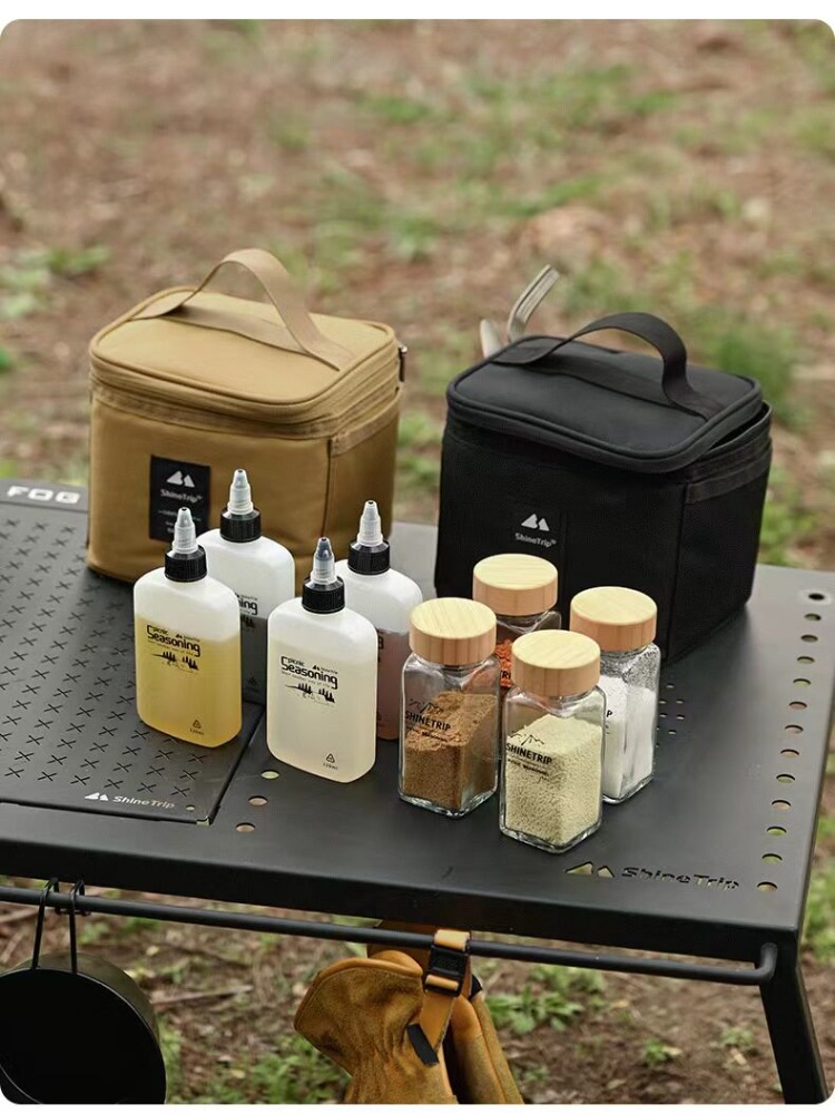 Camping Cooking Oil Bottle - Zestaw butelek na przyprawy, przenośna torba