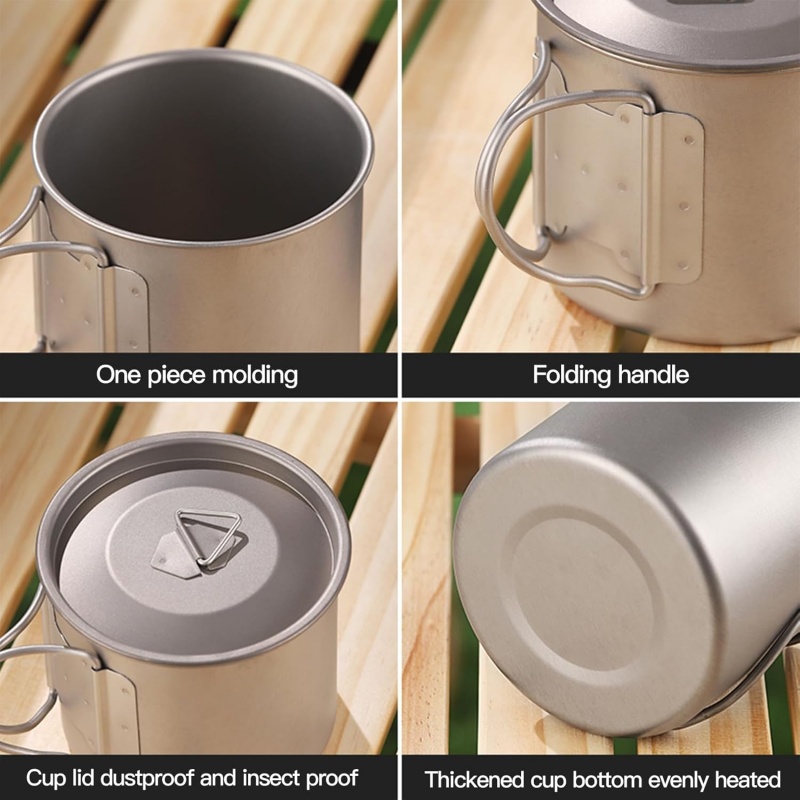Tytanowy kubek turystyczny ze  – Camping Cooking Handle recenzja i cena