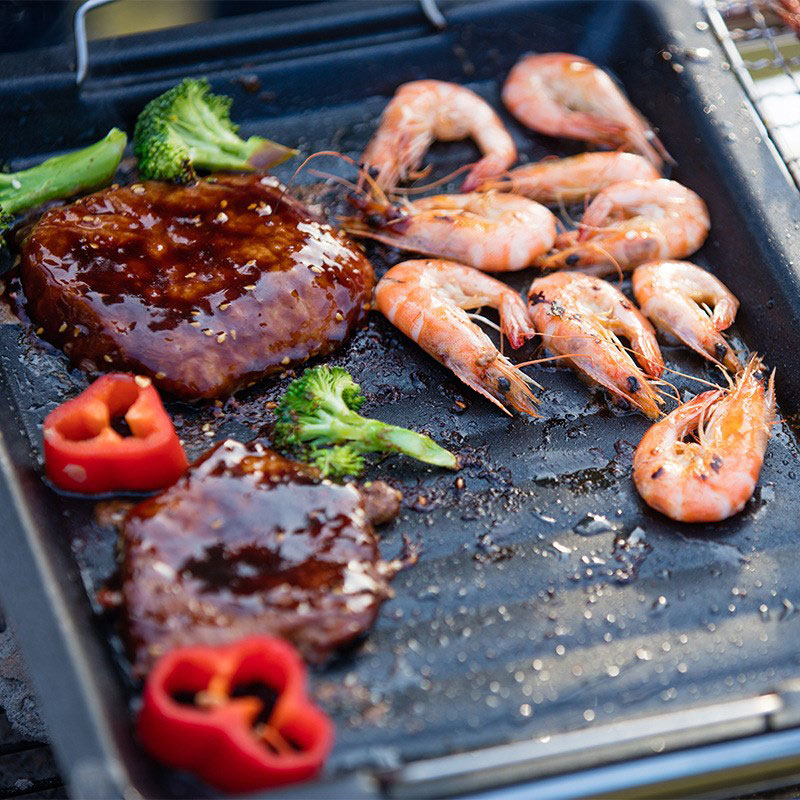 Gruba kwadratowa patelnia gril – Camping Cooking Handle recenzja i cena