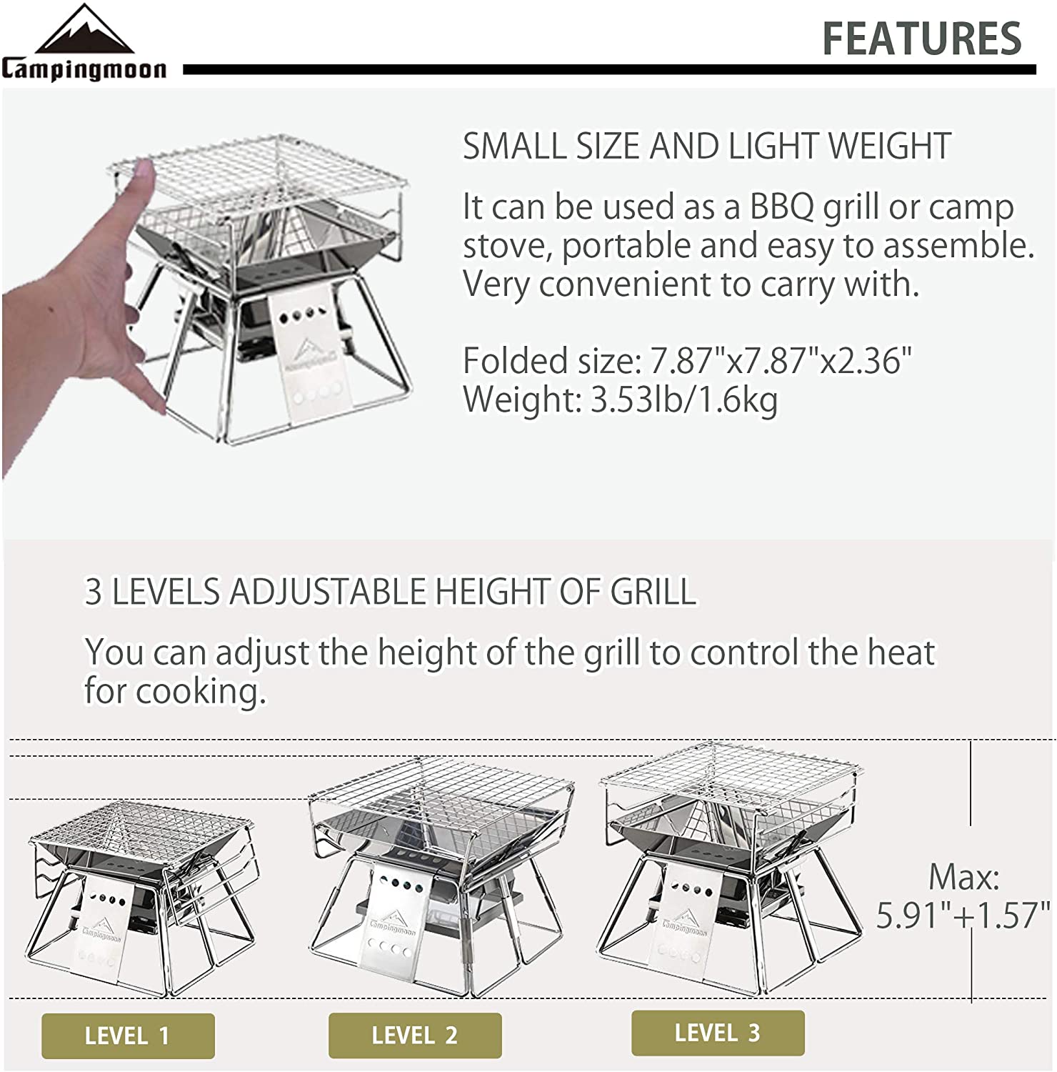 Campingmoon Outdoor Camping Bb – Camping Cooking Grate recenzja i cena